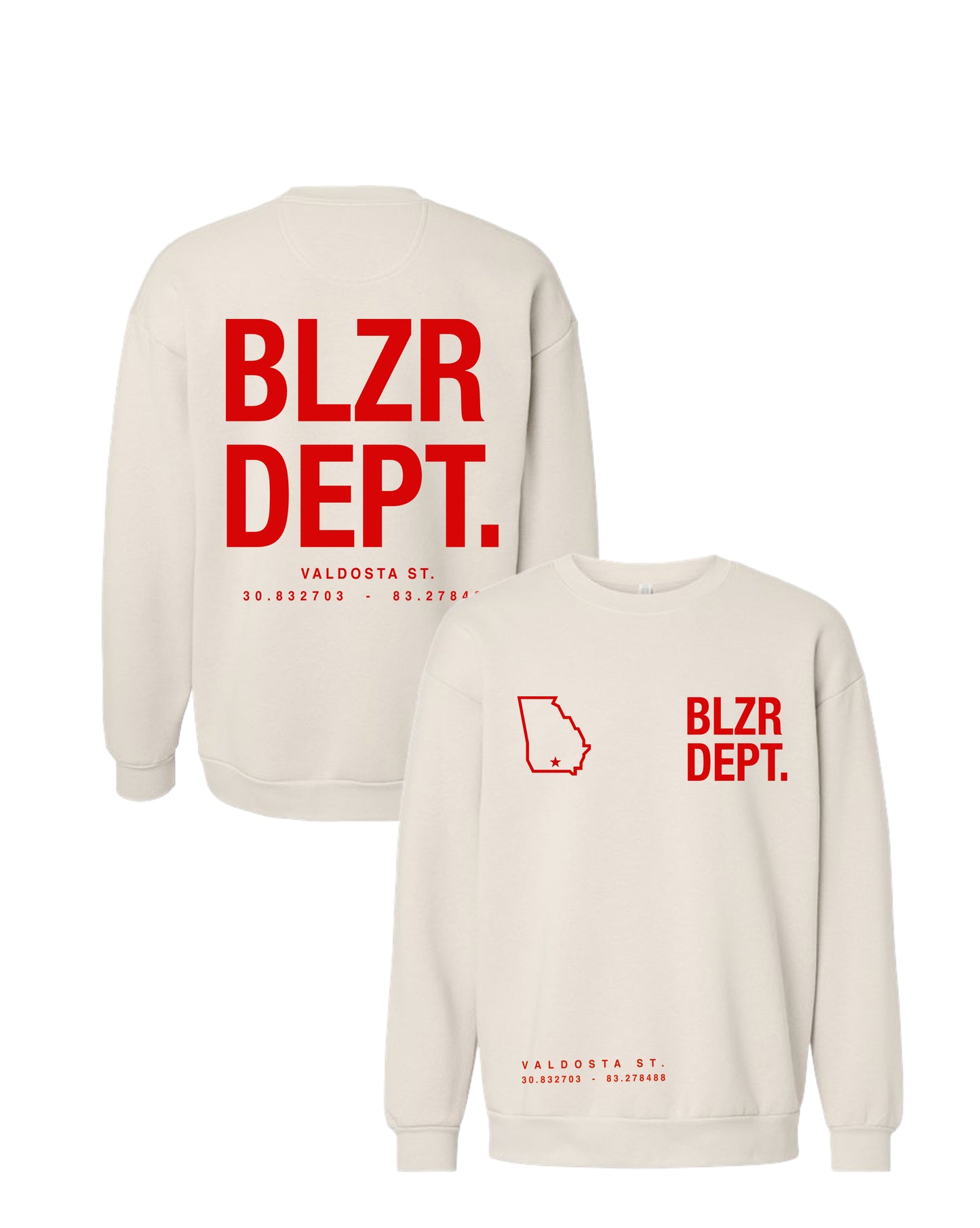 Blzr Dept Crew Neck Sweatshirt -Bone