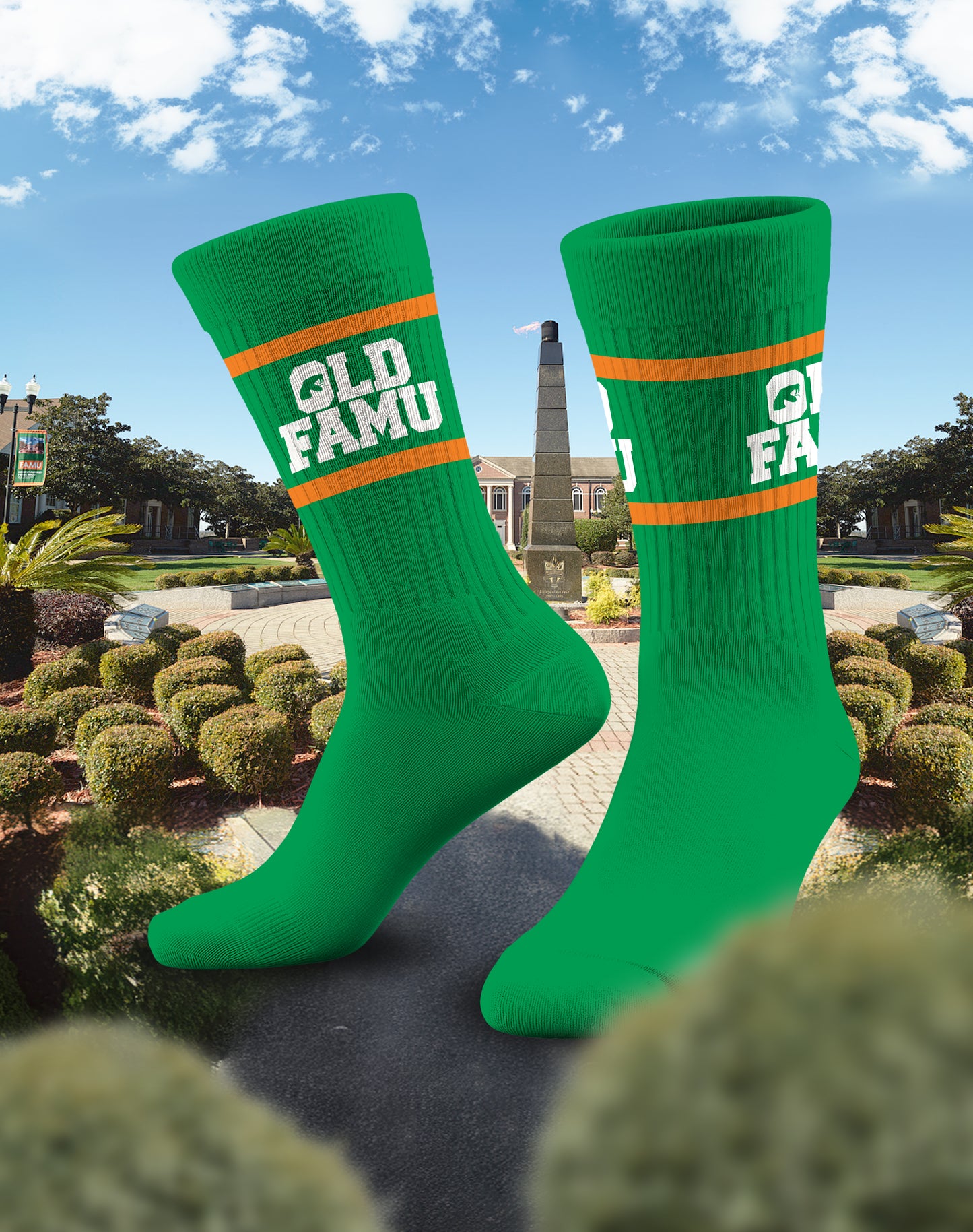 Old Famu Crew Socks (Green)