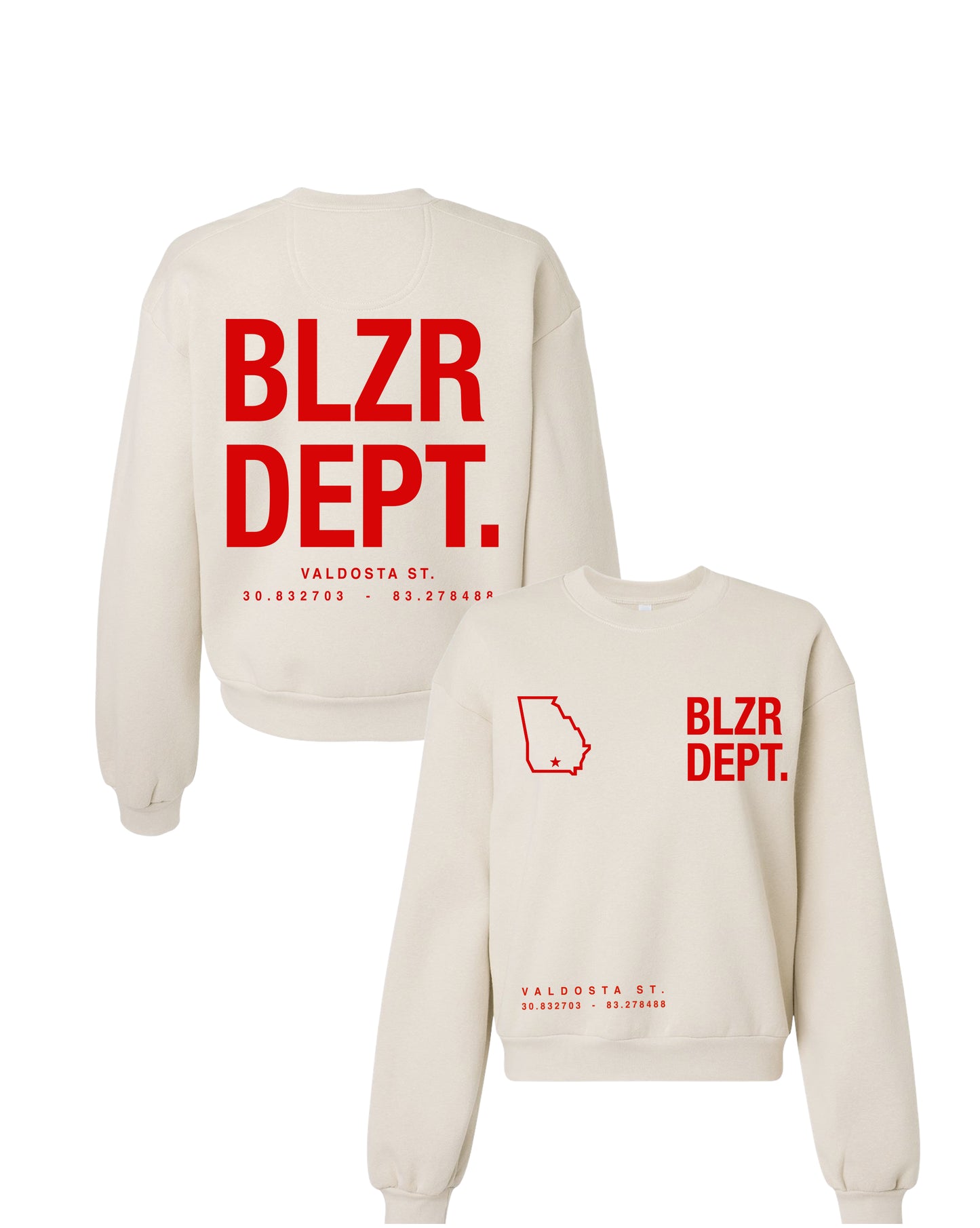 Blzr Dept Crew Neck Sweatshirt -Bone