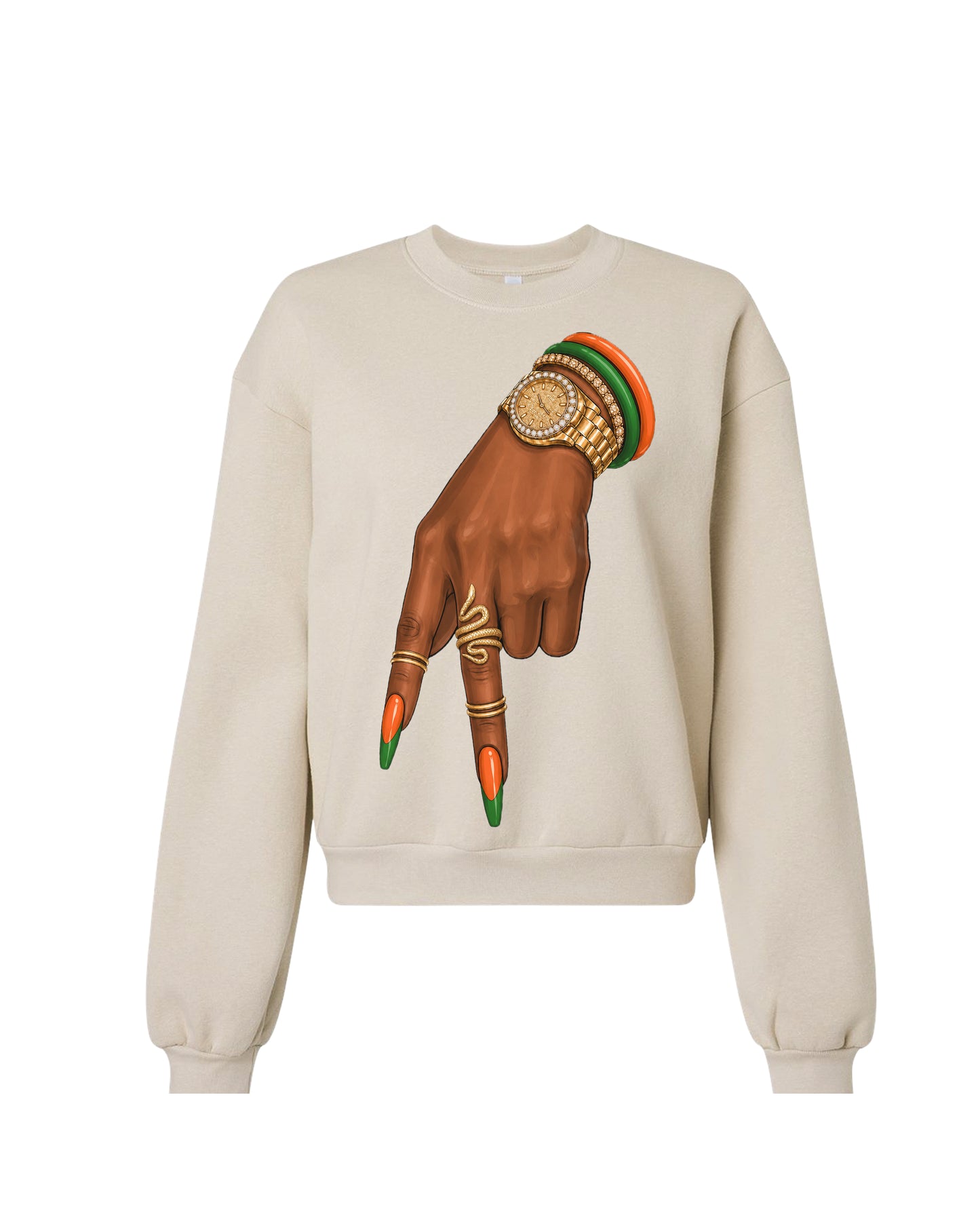 A-town Rattler Crewneck - Bone (CROPPED)