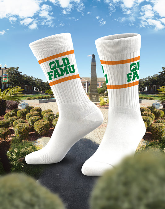 Old Famu Crew Socks (White)