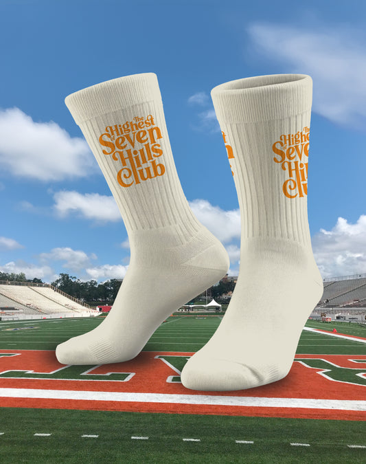 Highest Of Seven Hills Crew Socks (Beige)